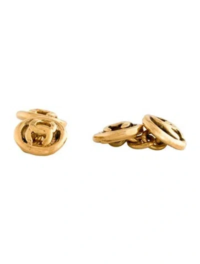 Pre-owned Chanel Vintage Cc Cufflinks In Multicolor