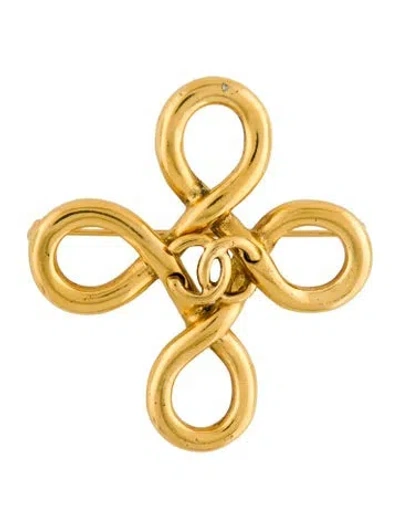 Pre-owned Chanel Vintage Cc Infinity Brooch In Multi