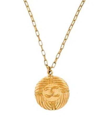 Pre-owned Chanel Vintage Cc Pendant Necklace, 17.25" In Multi