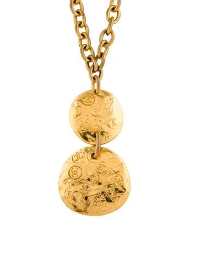 Pre-owned Chanel Vintage Cc Pendant Necklace, 31" In Multi