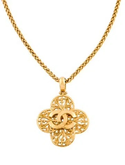 Pre-owned Chanel Vintage Cc Pendant Necklace, 31.25" In Multi