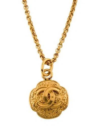 Pre-owned Chanel Vintage Cc Pendant Necklace, 34" In Multi