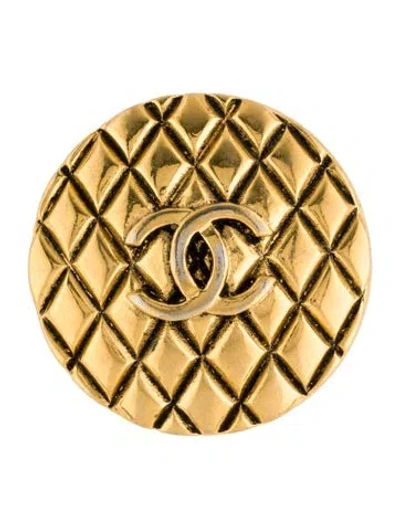 Pre-owned Chanel Vintage Cc Quilted Brooch In Multi