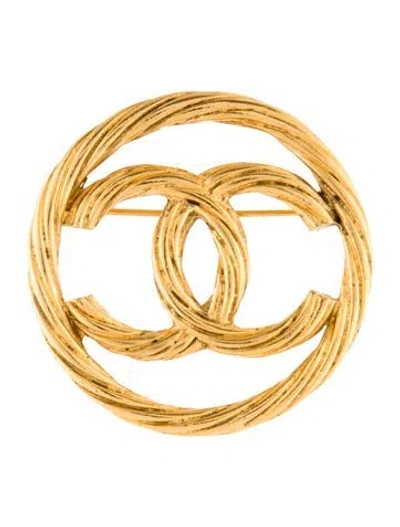 Pre-owned Chanel Vintage Cc Rope Brooch In Multi