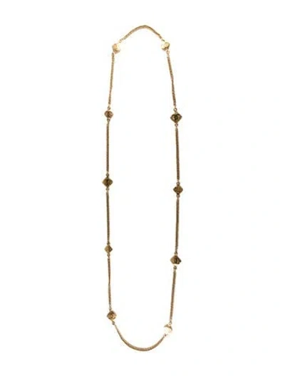 Pre-owned Chanel Vintage Cc Station Necklace, 70" In Multi