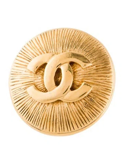 Pre-owned Chanel Vintage Cc Textured Brooch In Multi