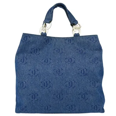 Pre-owned Chanel Vintage Cc Tote Denim Blue Denim_jeans Tote Bag Bag ()