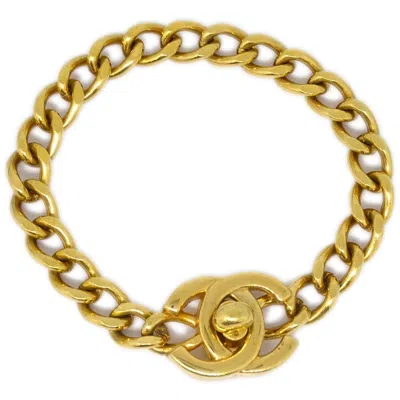 Pre-owned Chanel Vintage Cc Turnlock Chain Bracelet Metal Gold Gold_plated Bracelet Jewelry ()
