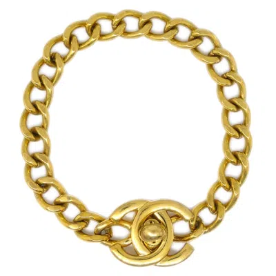 Pre-owned Chanel Vintage Cc Turnlock Chain Bracelet Metal Gold Gold_plated Bracelet Jewelry ()