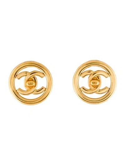 Pre-owned Chanel Vintage Cc Turnlock Clip-on Earrings In Multi