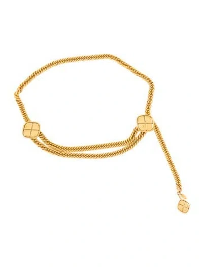 Pre-owned Chanel Vintage Chain-link Accent Chain-link Belt In Gold