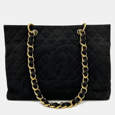 Pre-owned Chanel Vintage  Black Canvas Grand Shopper Tote