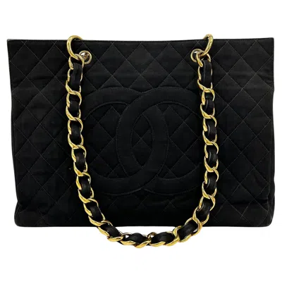 Pre-owned Chanel Vintage  Black Canvas Grand Shopper Tote