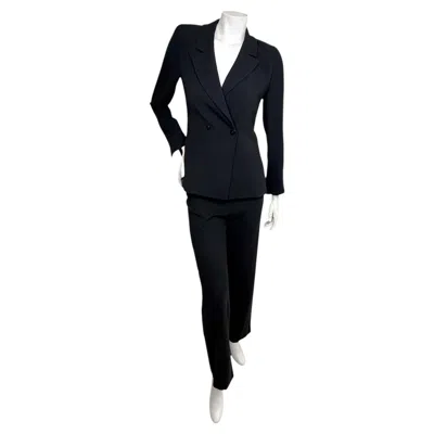 Pre-owned Chanel Vintage  Boutique Black Double-breasted Pant Suit, 1990s Fr 36