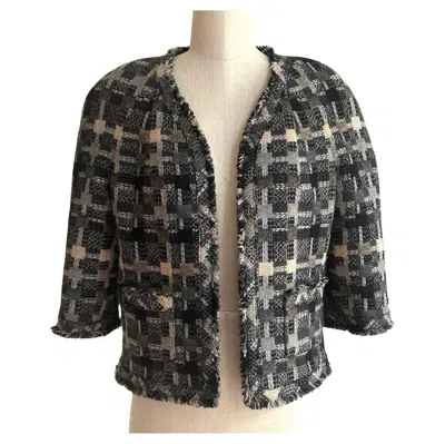 Pre-owned Chanel Vintage  Fall 2005 Grey Check Tweed Jacket In Gray