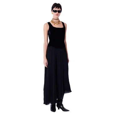 Pre-owned Chanel Vintage  F/w 1993 Runway Black Velvet Boned Corset Dress