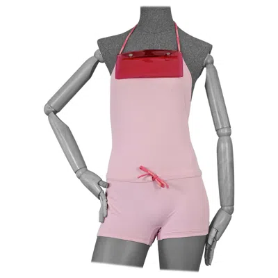 Pre-owned Chanel Vintage  Logo Transparent Pouch Candy Pink Bathing Suit Swimsuit Bodysuit