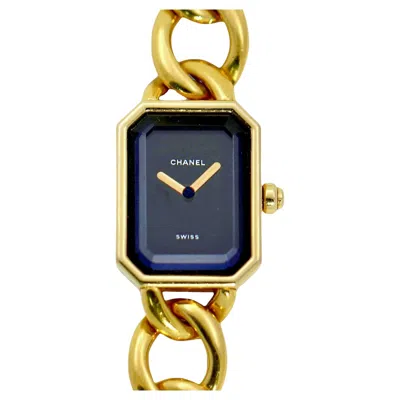 Pre-owned Chanel Vintage  Quartz Premiere Yellow Gold Fashion Watch With Integral Gold Band