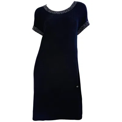 Pre-owned Chanel Vintage  Size 42 / 10 - 14 Black And White 2000s Cotton Knit Dress Y2k
