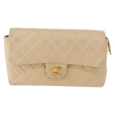 Pre-owned Chanel Vintage Classic Flap Backpack Quilted Lambskin Beige Leather Backpack Bag () In Sand