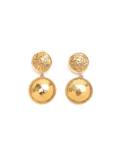 Pre-owned Chanel Vintage Clip-on Earrings In Yellow