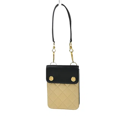 Pre-owned Chanel Vintage Clutch Leather Beige Leather Clutche & Pouche Bag () In Sand