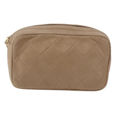 Pre-owned Chanel Vintage Clutch Leather Beige Leather Clutche & Pouche Bag ()