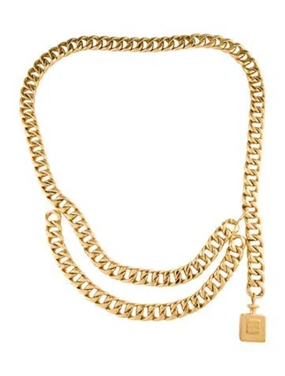 Pre-owned Chanel Vintage Coco Chain-link Belt In Gold