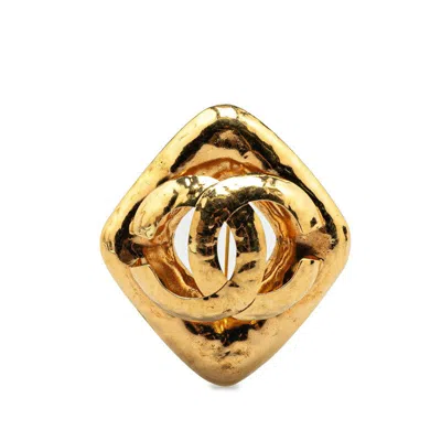 Pre-owned Chanel Vintage Coco Mark Brooch Gold