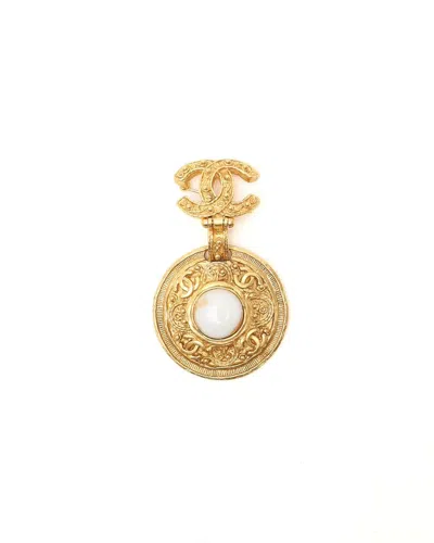 Chanel Vintage Coco Mark Brooch In Gold