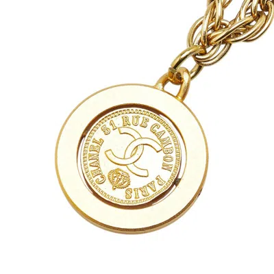 Pre-owned Chanel Vintage Coco Mark Chain Necklace Gold