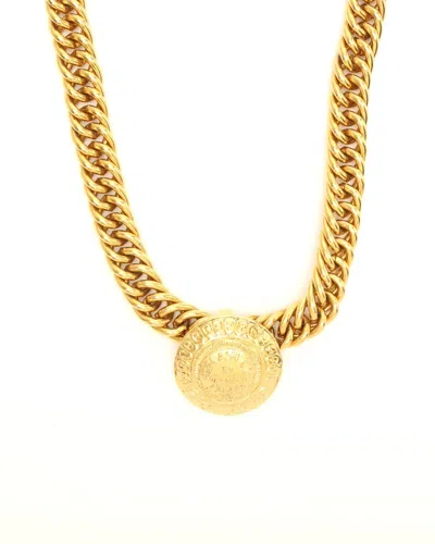 Pre-owned Chanel Vintage Coco Mark Necklace In Yellow