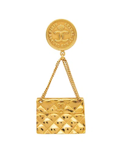 Pre-owned Chanel Vintage Coin Medallion Flap Bag Brooch (authentic Pre-loved)
