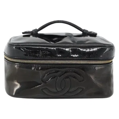 Pre-owned Chanel Vintage Cosmetic Case Patent Black Patent_leather Clutche & Pouche Bag ()
