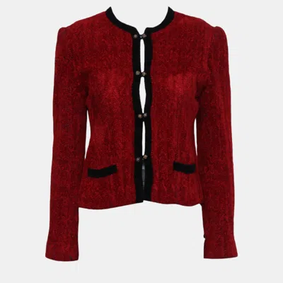 Pre-owned Chanel Vintage Creations Velvet Jacket In Red