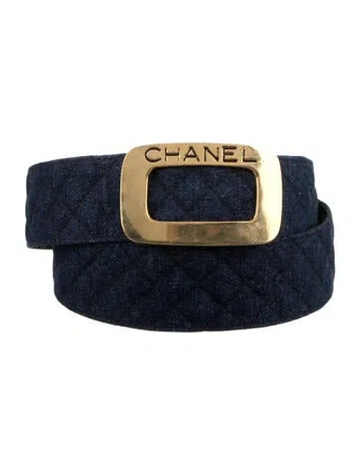 Pre-owned Chanel Vintage Denim Belt In Blue
