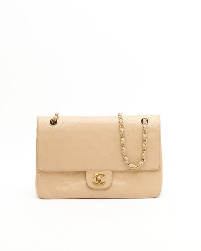 Pre-owned Chanel Vintage Double Flap Bag In Sand