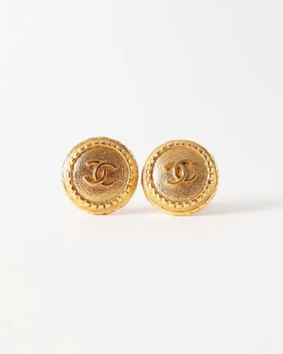 Pre-owned Chanel Vintage Earrings Gold Plated Clip On
