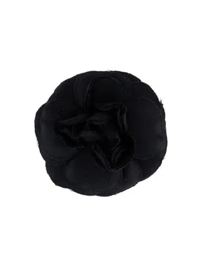 Pre-owned Chanel Vintage Fabric Camellia Flower Pin Broch In Multi