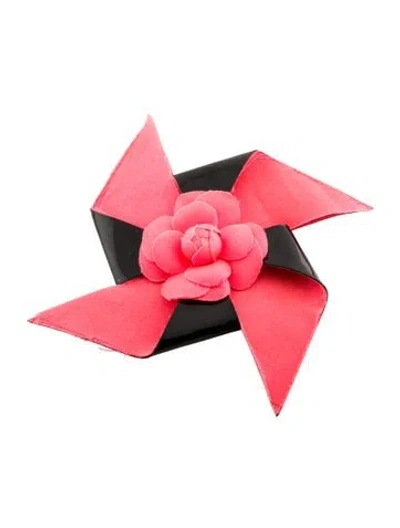 Pre-owned Chanel Vintage Fabric Pinwheel Camellia Brooch In Multi
