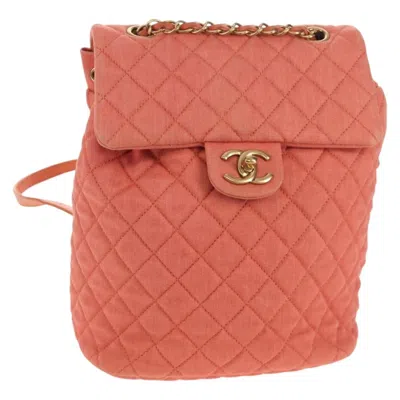 Pre-owned Chanel Vintage Flap Denim Pink Denim_jeans Backpack Bag ()