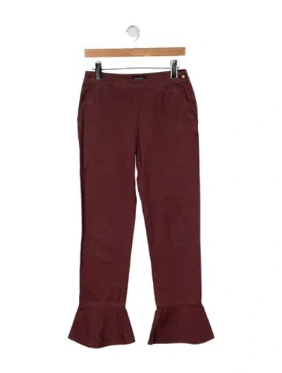 Pre-owned Chanel Vintage Flared Pants In Burgundy