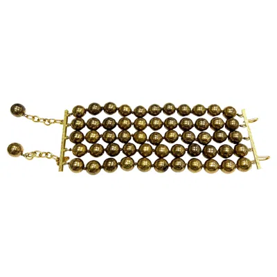 Pre-owned Chanel Vintage Gilt-metal Bead Bracelet In Multi