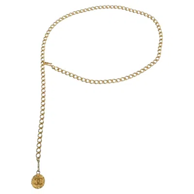 Pre-owned Chanel Vintage Gold 1982 Coin Cc Chain Link Belt