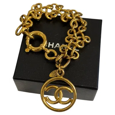 Pre-owned Chanel Vintage Gold Cc Infinity Chain Charm Bracelet In Multiple