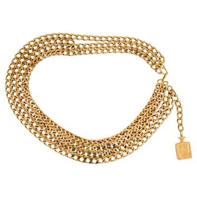 Pre-owned Chanel Vintage Gold Coco Perfume Chain-link Multi Strand Belt