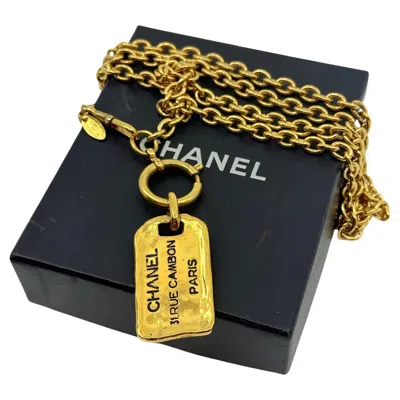 Pre-owned Chanel Vintage Gold Tag Rue Cambon Paris Pendant Necklace In Multi