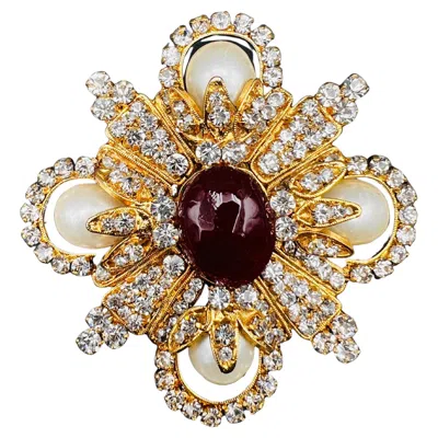 Pre-owned Chanel Vintage Gripoix 1980 Brooch Paris In Multi