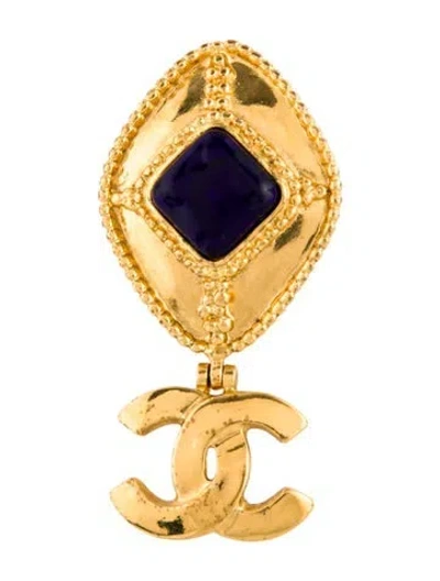 Pre-owned Chanel Vintage Gripoix Cc Pin Brooch In Multi