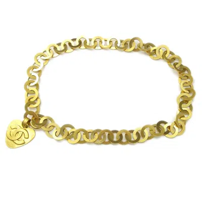Pre-owned Chanel Vintage Heart Chain Belt Metal Gold Metal Belts Accessory ()